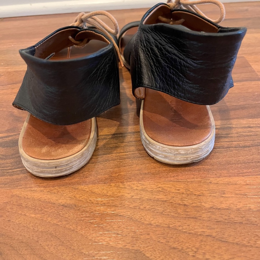 BUENO Yara Black Leather Lace Up Sandals Womens Sz EU 40 US 9 9.5 Made in Brazil - Picture 4 of 7